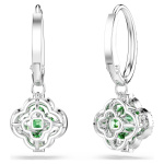 Una Angelic drop earrings Mixed cuts, Green, Rhodium plated